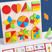 Colección Montessori de Figuras y Fracciones – 10 Puzzles de Madera para Aprender Jugando
