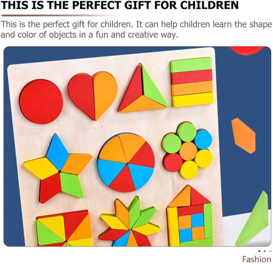 Colección Montessori de Figuras y Fracciones – 10 Puzzles de Madera para Aprender Jugando