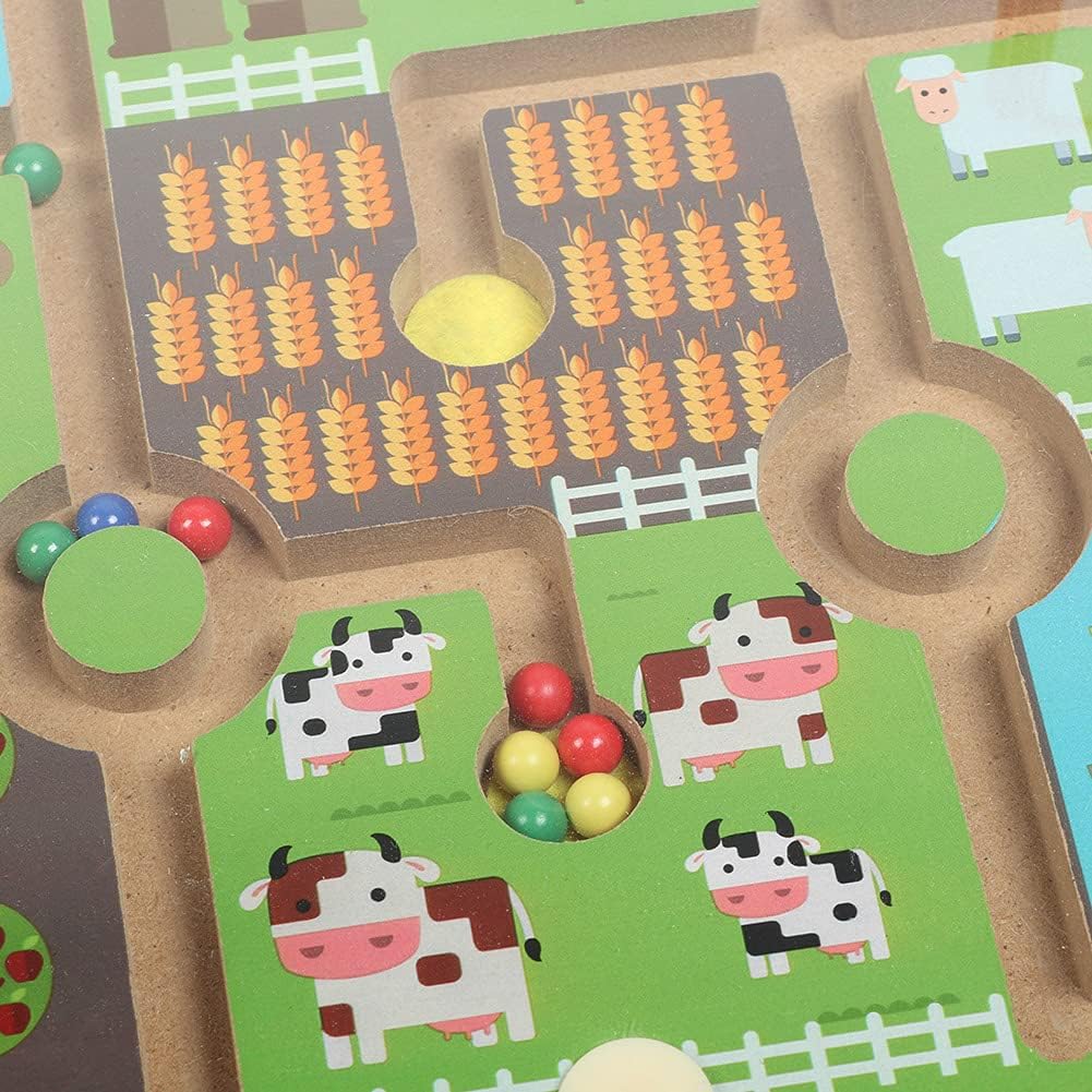 Laberinto de la Granja – Tablero Magnético Montessori para Clasificación y Coordinación