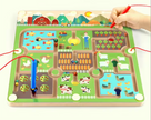 Laberinto de la Granja – Tablero Magnético Montessori para Clasificación y Coordinación
