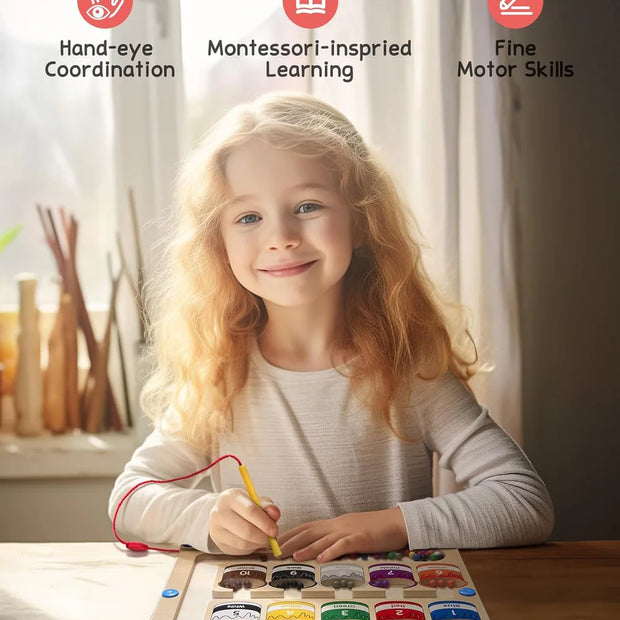 Pequeños Artistas – Tablero Magnético Montessori para Contar y Clasificar con Pinturas