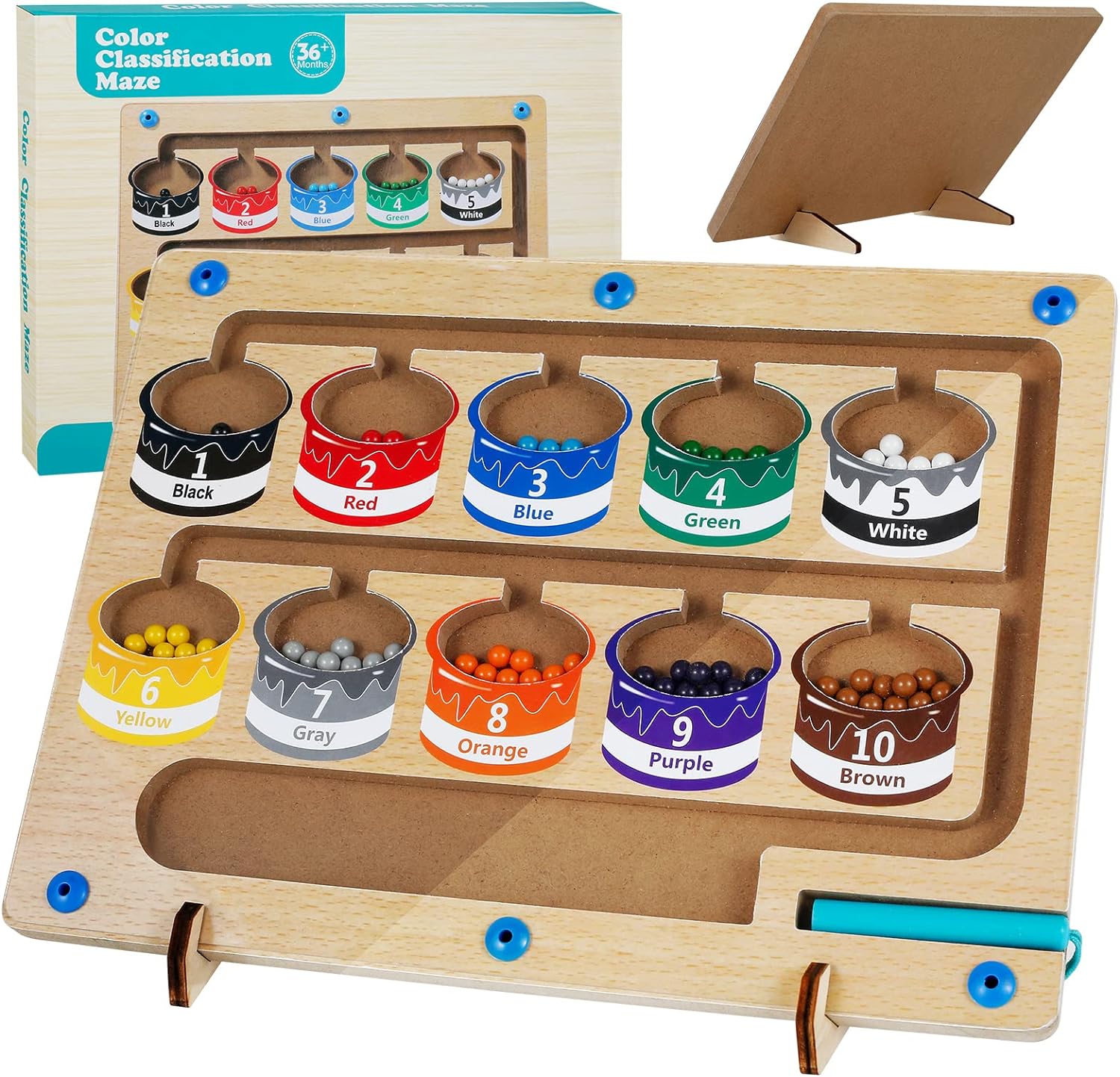 Pequeños Artistas – Tablero Magnético Montessori para Contar y Clasificar con Pinturas