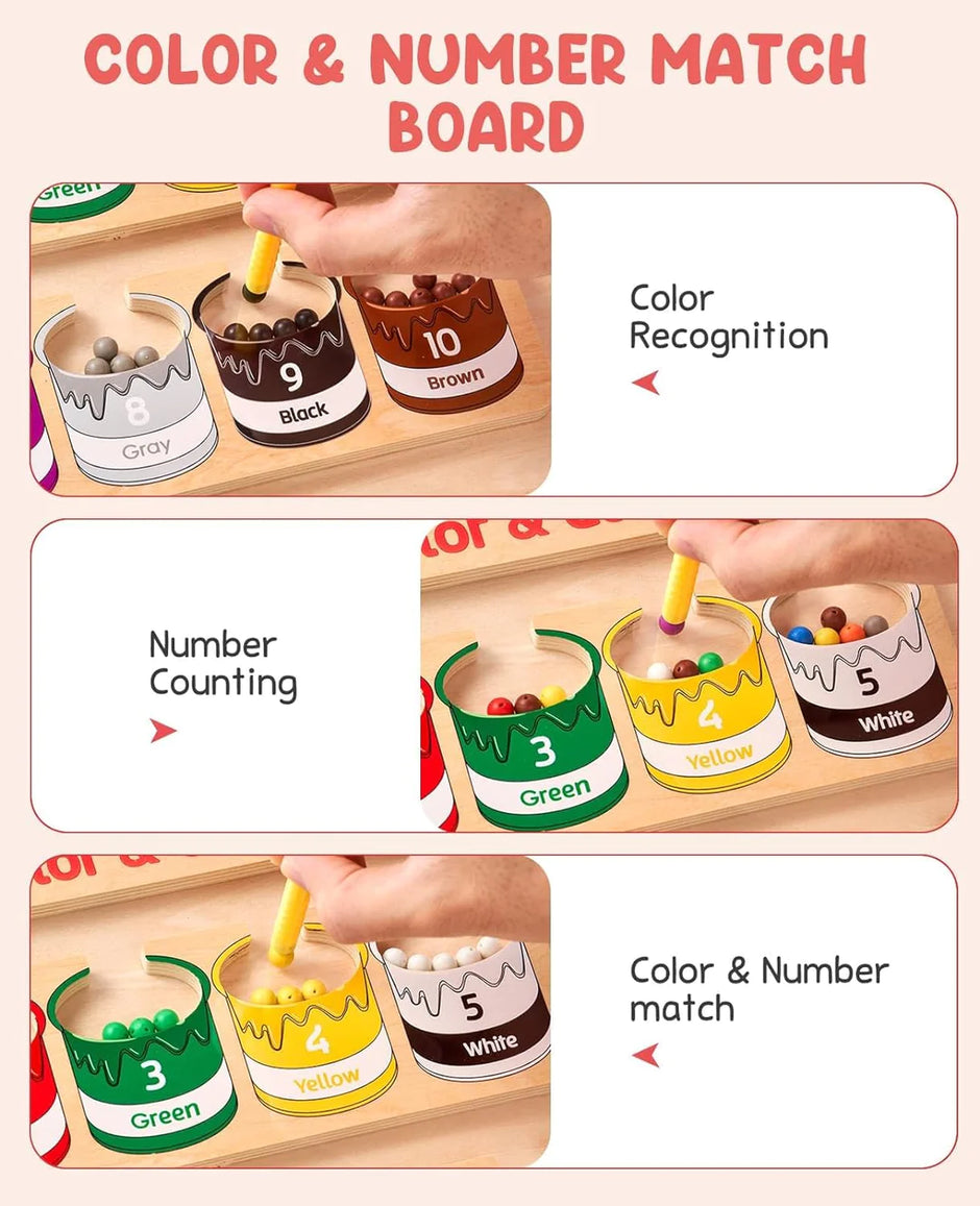 Pequeños Artistas – Tablero Magnético Montessori para Contar y Clasificar con Pinturas