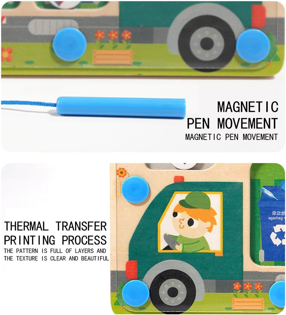 Mini Héroes del Reciclaje – Tablero Magnético de Madera para Separación de Residuos