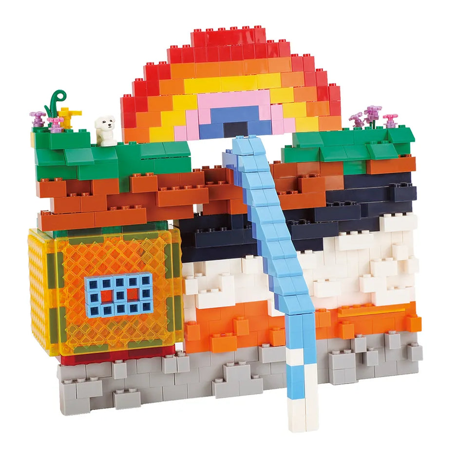 Magnetic Block Tiles – 206 piezas que combinan bloques magnéticos con piezas de construcción