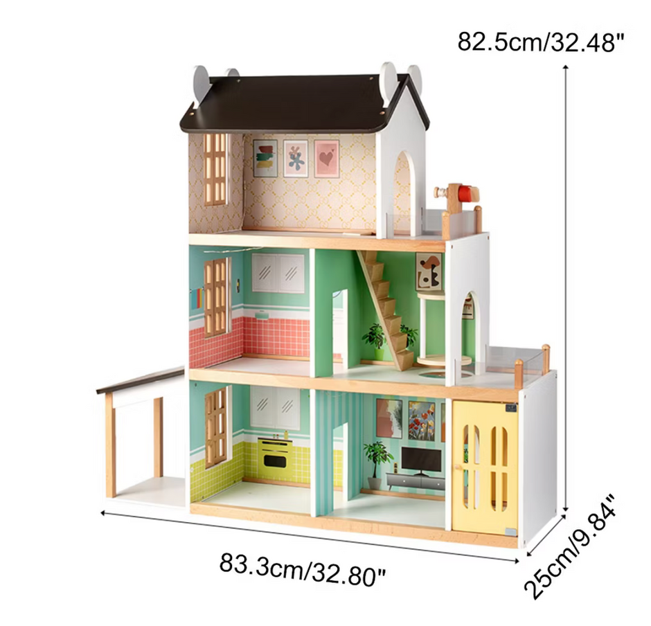 Casa de Muñecas Aurora - Casa de Muñecas Grande con Luces y Accesorios