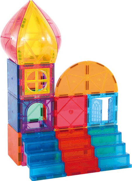 Magnetic Tiles – 18 piezas con gradas, techos y columnas para construir estructuras arquitectónicas únicas.