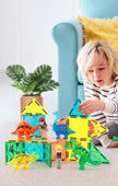 Magnetic Tiles Dino World – Construye 5 dinosaurios, estructuras y aventuras prehistóricas