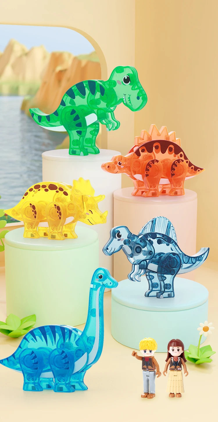 Magnetic Tiles Dino World – Construye 5 dinosaurios, estructuras y aventuras prehistóricas