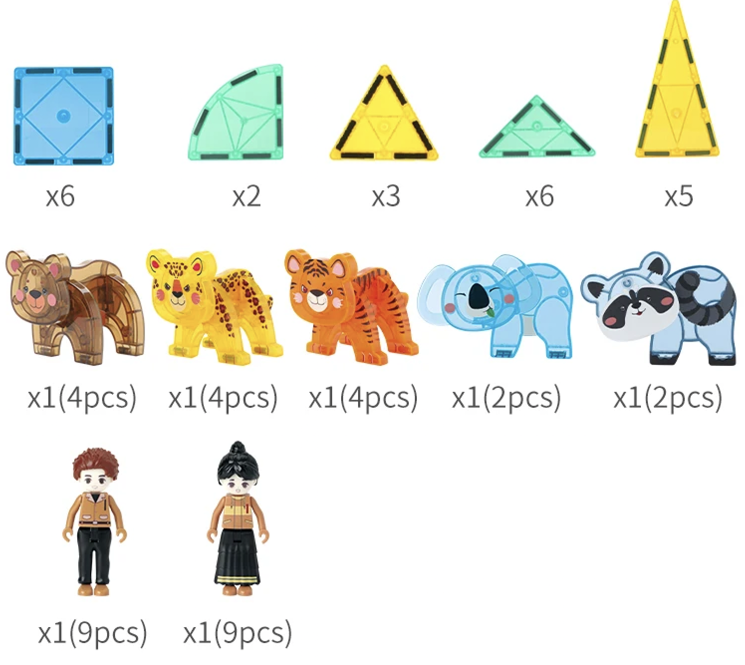 Magnetic Tiles Jungle Adventure – Construye 5 animales salvajes y vive historias en la selva