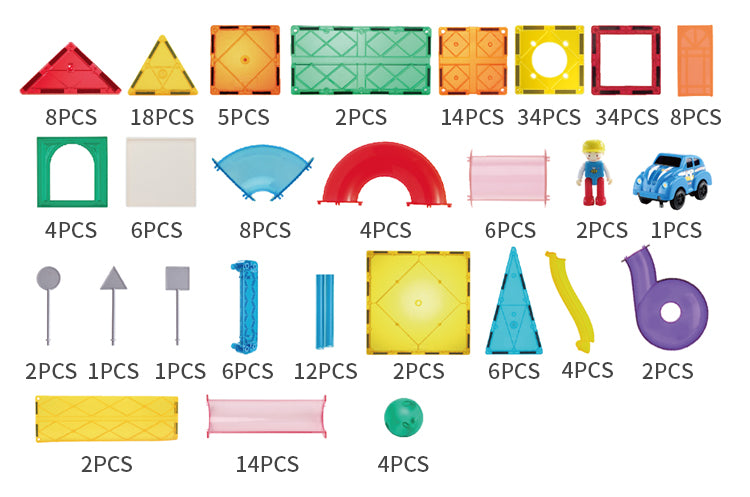 Magnetic Tiles Marble Run – 200 piezas para construir circuitos con pelotas y toboganes magnéticos