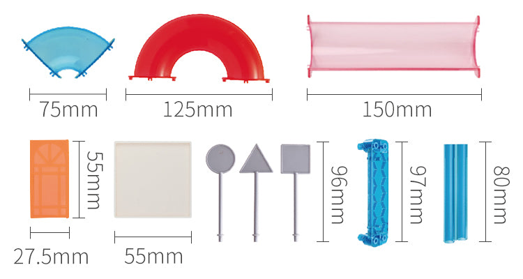 Magnetic Tiles Marble Run – 200 piezas para construir circuitos con pelotas y toboganes magnéticos