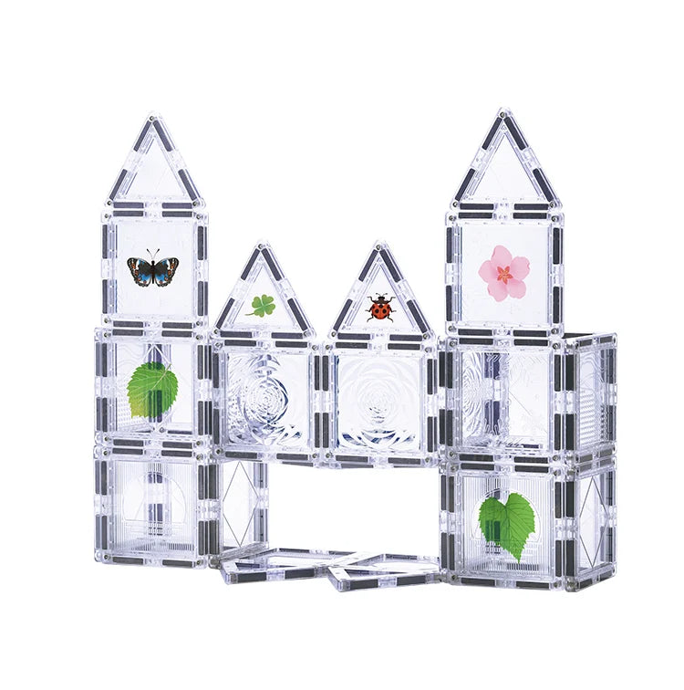 Magnetic Tiles Nature Edition – 35 piezas con flores, mariposas y hojas para construir con inspiración natural