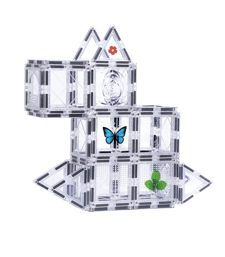 Magnetic Tiles Nature Edition – 35 piezas con flores, mariposas y hojas para construir con inspiración natural