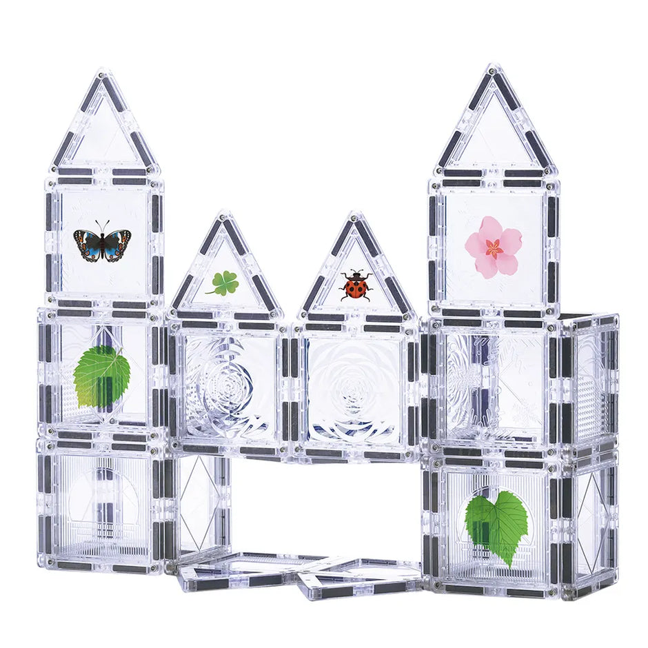 Magnetic Tiles Nature Edition – 35 piezas con flores, mariposas y hojas para construir con inspiración natural