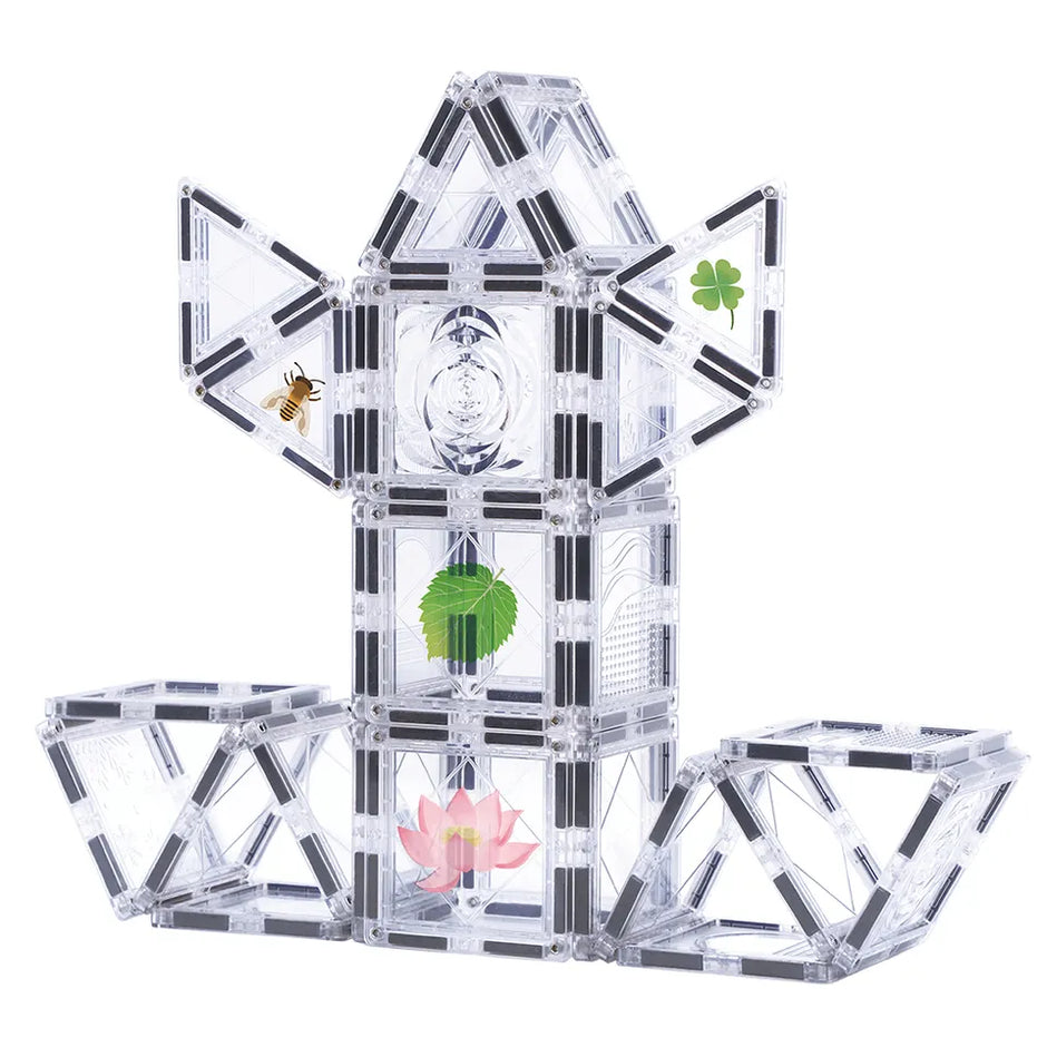 Magnetic Tiles Nature Edition – 35 piezas con flores, mariposas y hojas para construir con inspiración natural