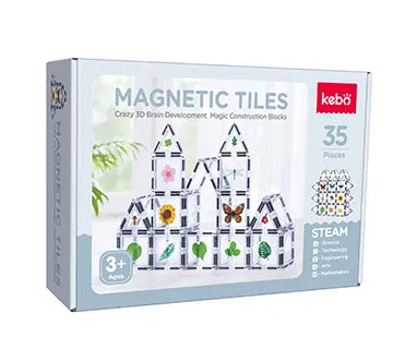 Magnetic Tiles Nature Edition – 35 piezas con flores, mariposas y hojas para construir con inspiración natural