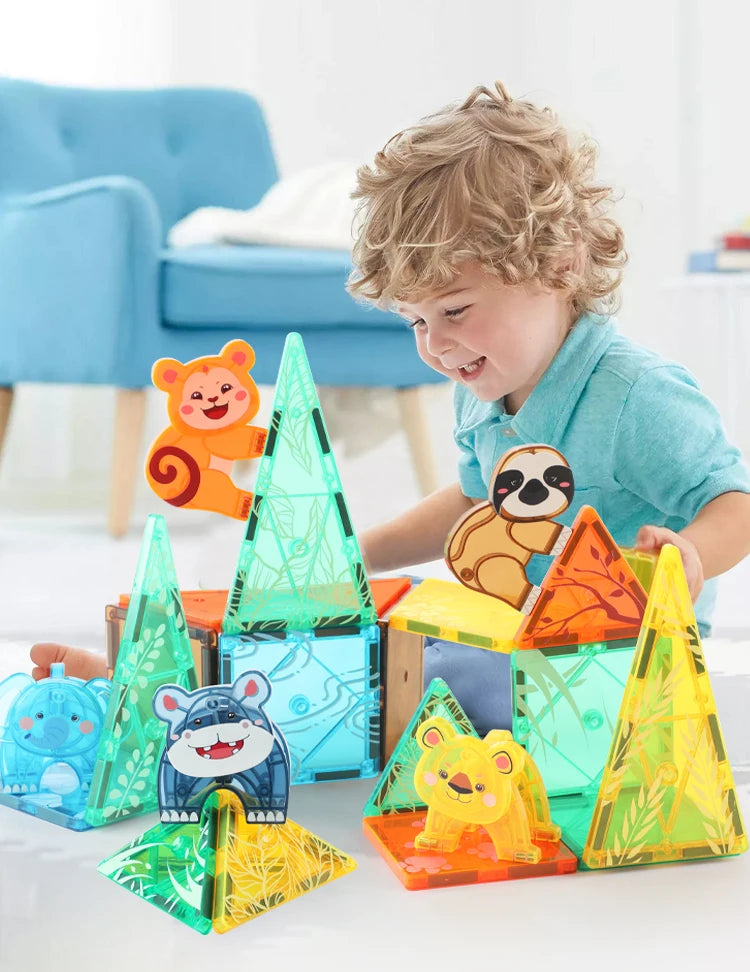 Magnetic Tiles Prairie Animals – 56 piezas para construir animales y aventuras en la naturaleza