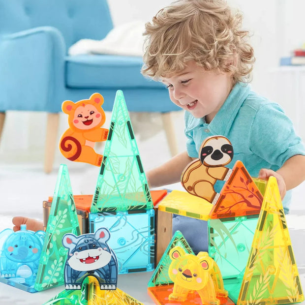 Magnetic Tiles Prairie Animals – 56 piezas para construir animales y aventuras en la naturaleza