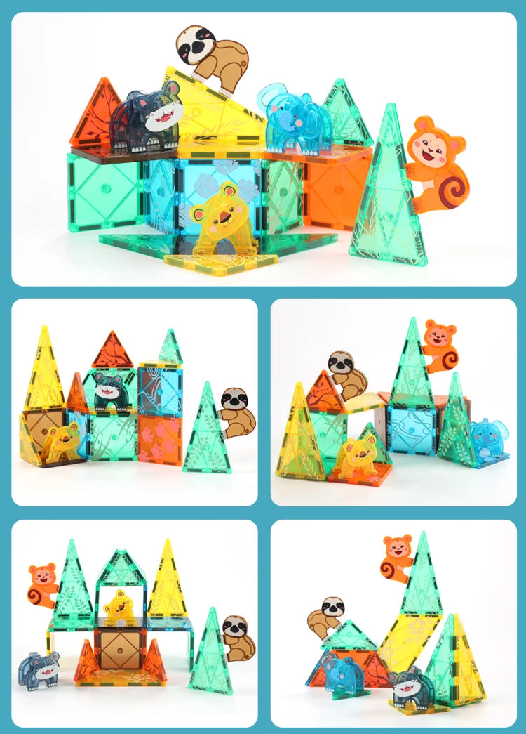 Magnetic Tiles Prairie Animals – 56 piezas para construir animales y aventuras en la naturaleza