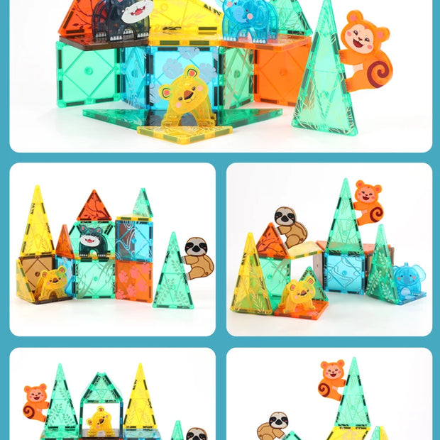 Magnetic Tiles Prairie Animals – 56 piezas para construir animales y aventuras en la naturaleza