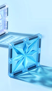 Magnetic Tiles Starshine – 100 piezas en tonos cristal, azul y morado con carrito y muñeco incluidos