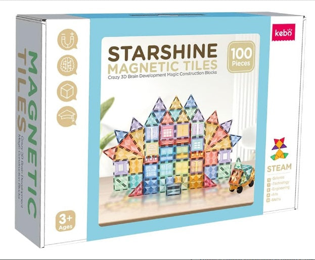 Magnetic Tiles Starshine – 100 piezas para construir, crear y aprender jugando