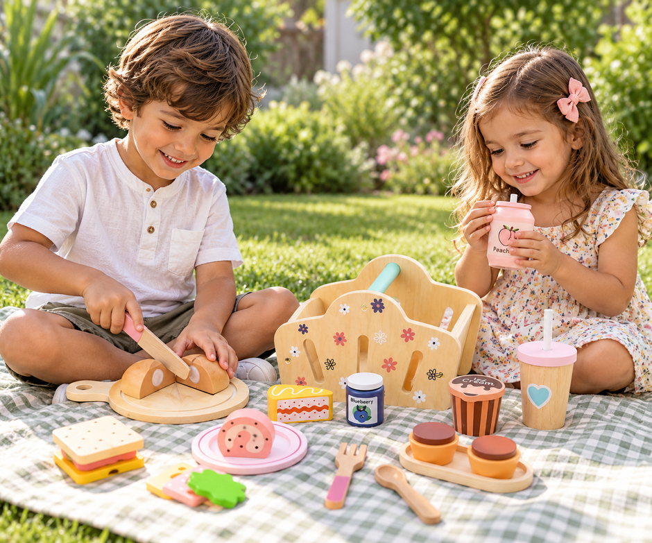 Set de Picnic de Madera Jardín de Flores