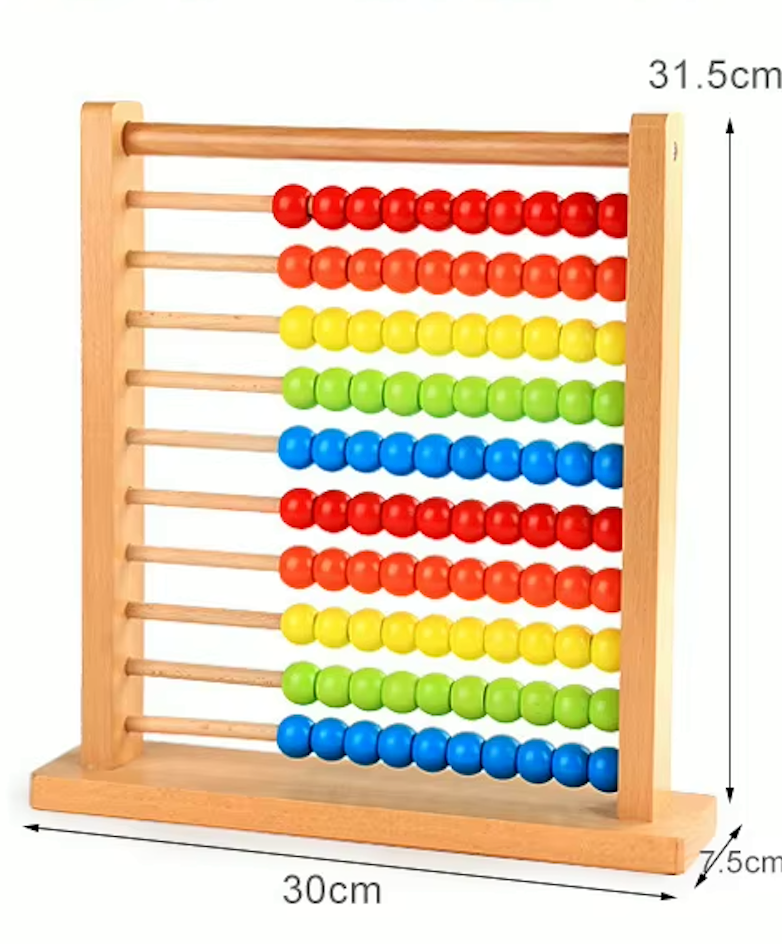Descubre las matemáticas jugando: Ábaco de madera con colores vivos