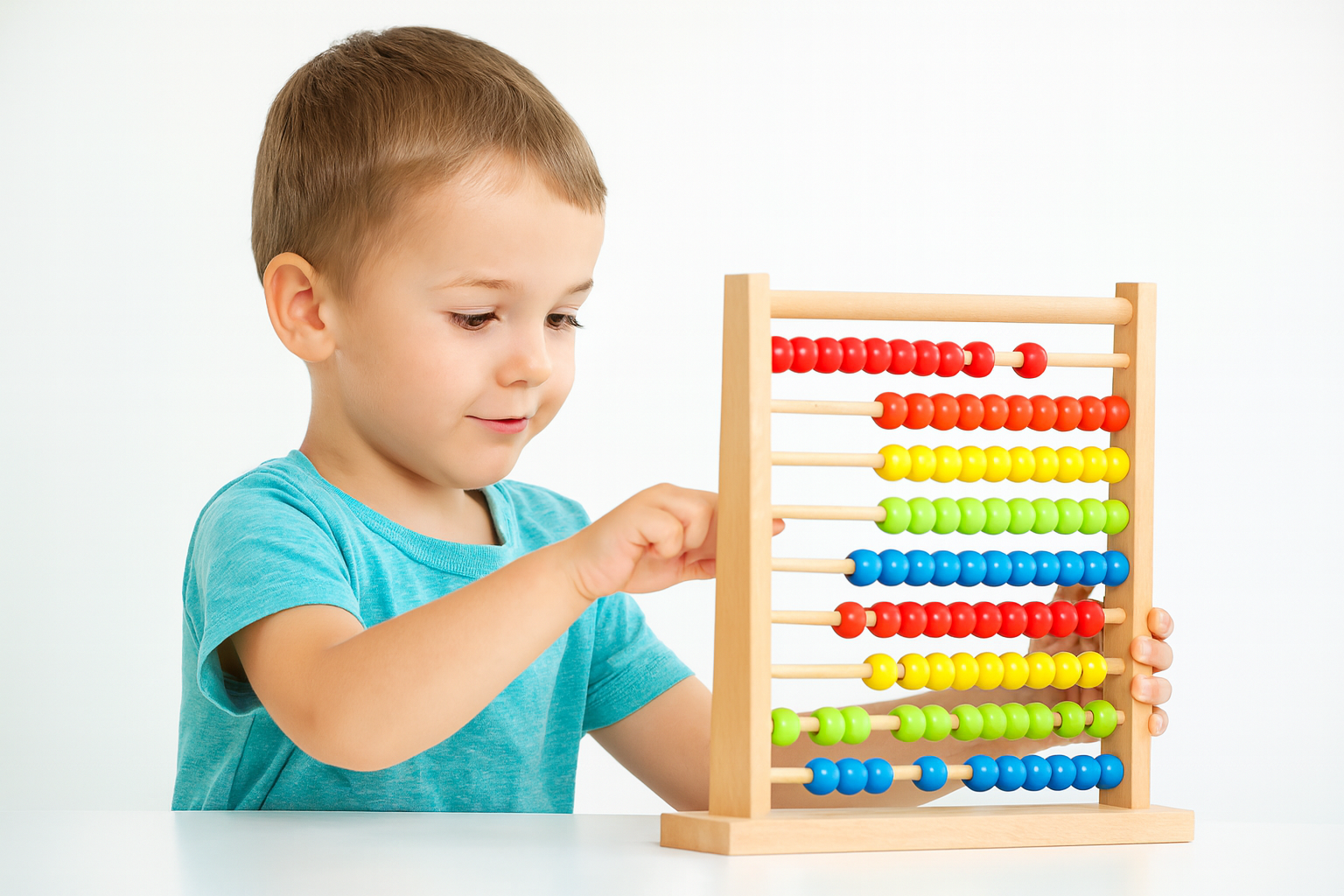 Descubre las matemáticas jugando: Ábaco de madera con colores vivos