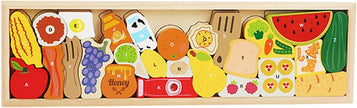 Abecedario Delicioso – Puzzle Montessori de Madera con Comidas y Letras