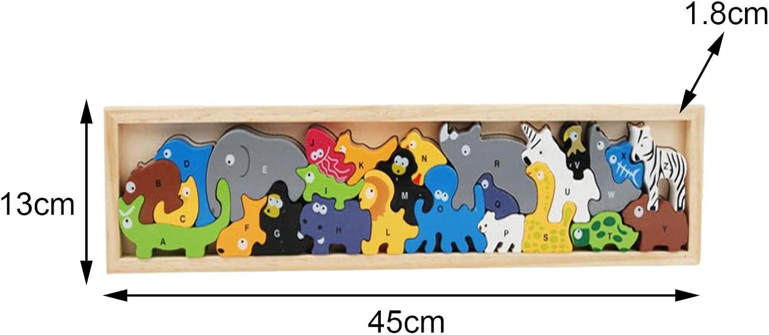 Safari de Letras – Puzzle de Animales Abecedario en Madera