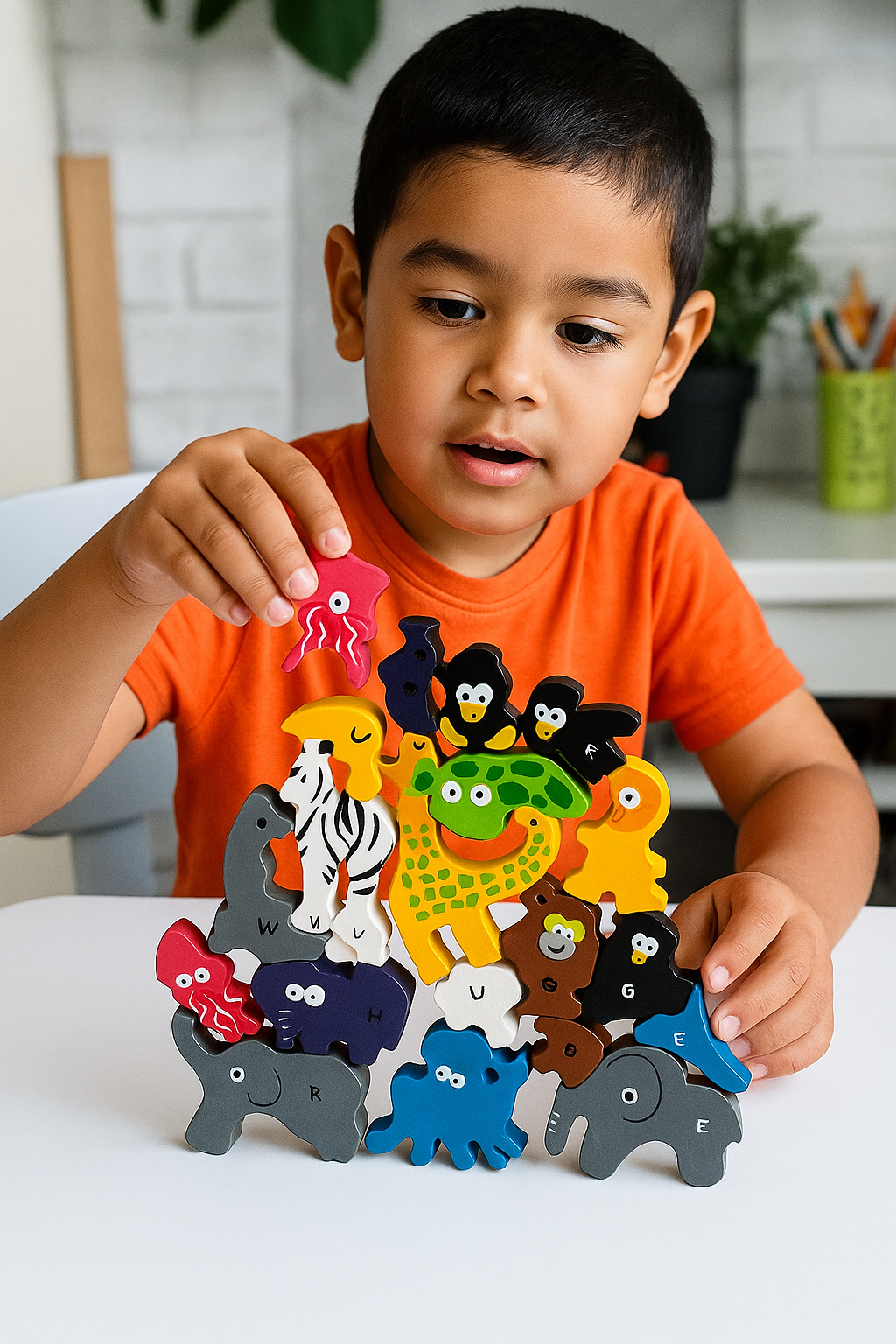 Safari de Letras – Puzzle de Animales Abecedario en Madera