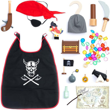 ¡Al abordaje! Set de Accesorios Pirata de Madera – Disfraz Completo para Pequeños Corsarios
