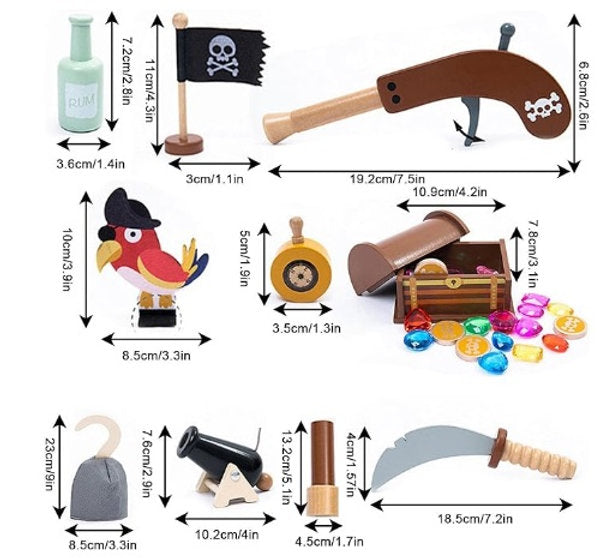 ¡Al abordaje! Set de Accesorios Pirata de Madera – Disfraz Completo para Pequeños Corsarios