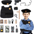 ¡Misión Secreta! Set de Accesorios de Policía de Madera y Chaleco – Juego de Rol para Pequeños Agentes