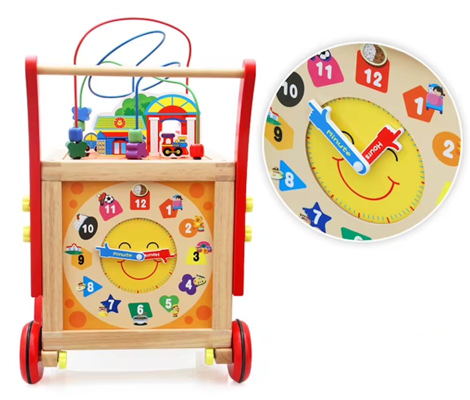 Andador de Madera Montessori – Cubo Multifuncional de la Granja