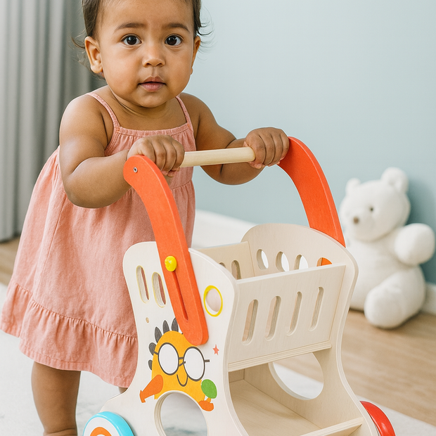 Carreta Andadera Montessori con Juegos de Clasificación
