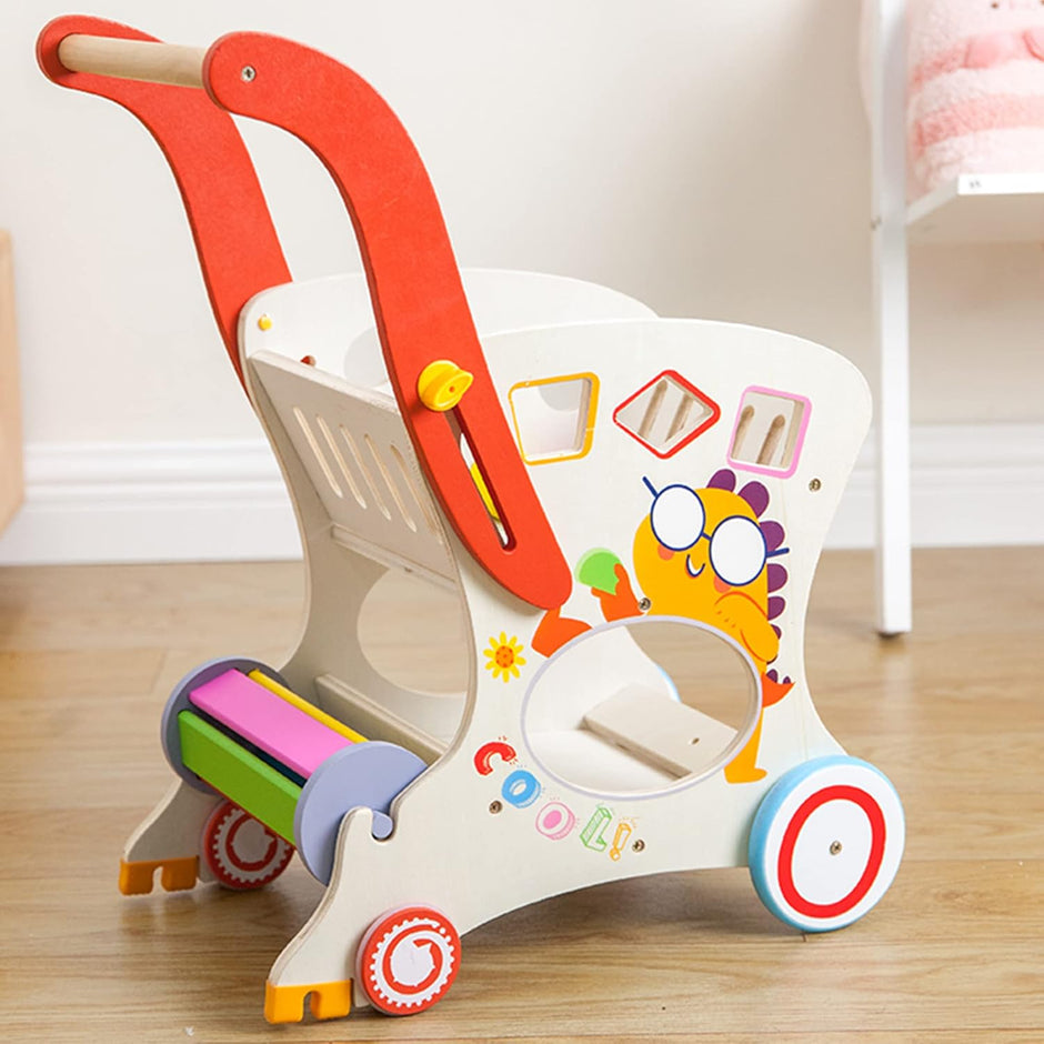 Carreta Andadera Montessori con Juegos de Clasificación