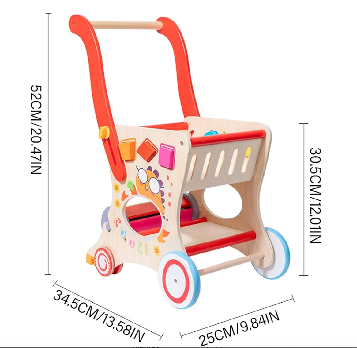 Carreta Andadera Montessori con Juegos de Clasificación