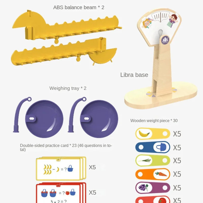 Balanza Matemágica – Juego Montessori para Aprender Pesos y Números