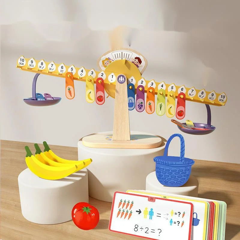Balanza Matemágica – Juego Montessori para Aprender Pesos y Números