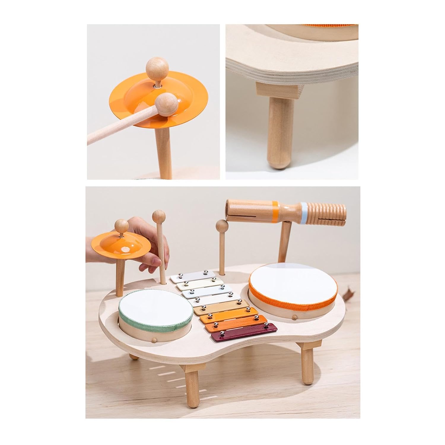 Batería Musical de Madera – Estación de Ritmo y Colores