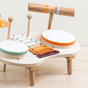 Batería Musical de Madera – Estación de Ritmo y Colores