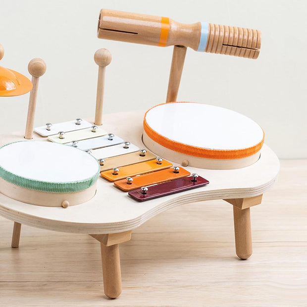 Batería Musical de Madera – Estación de Ritmo y Colores