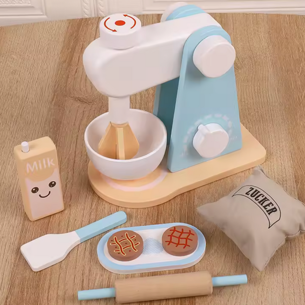Mini Chef Repostero – Batidora de Madera con Accesorios Dulces y Realistas