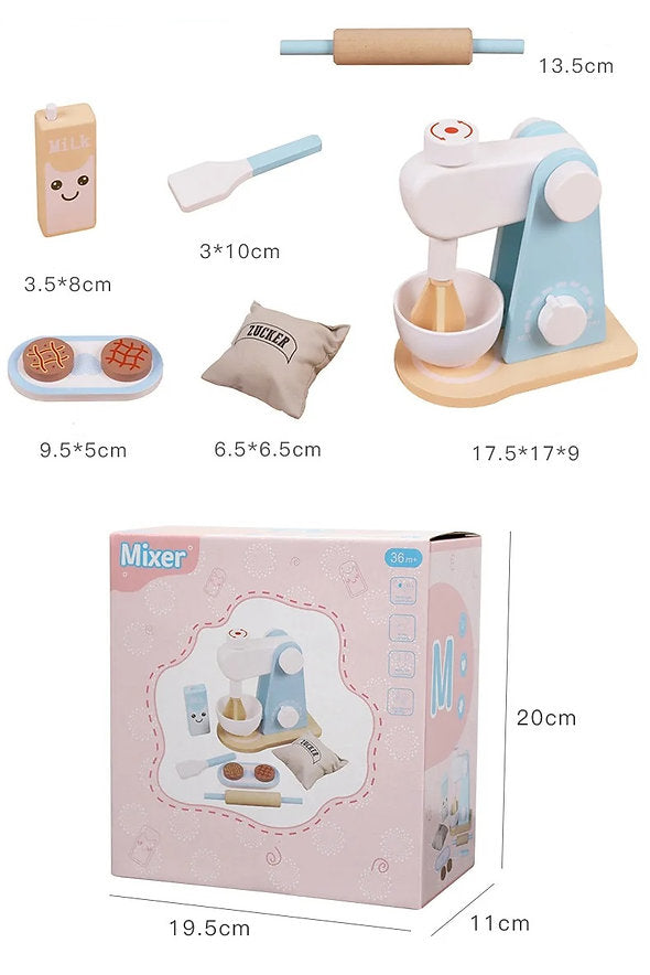 Mini Chef Repostero – Batidora de Madera con Accesorios Dulces y Realistas