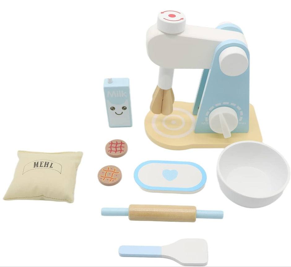 Mini Chef Repostero – Batidora de Madera con Accesorios Dulces y Realistas