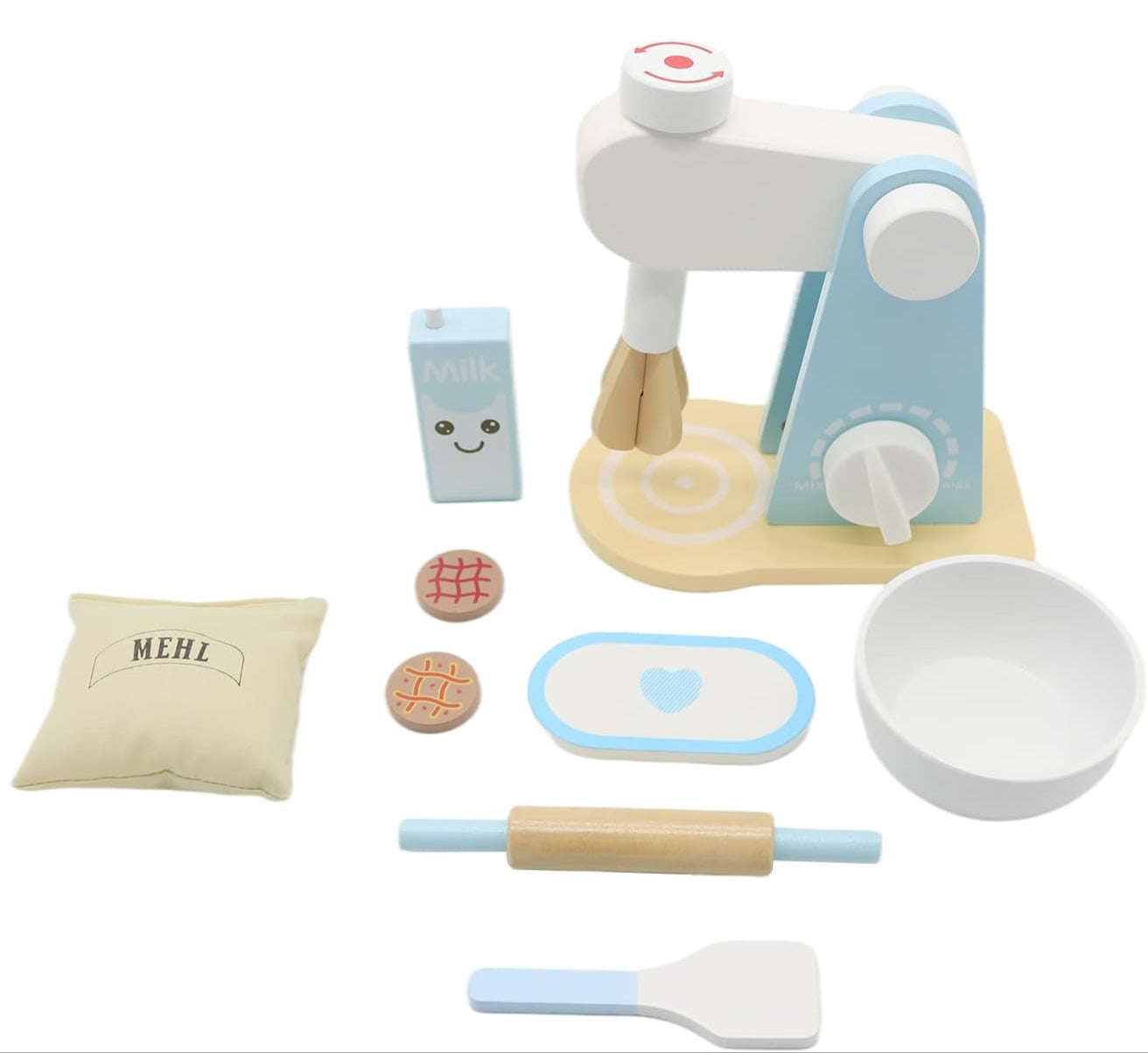 Mini Chef Repostero – Batidora de Madera con Accesorios Dulces y Realistas