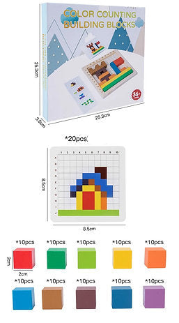 Cubo a Cubo: Tablero Creativo de Construcción por Modelos – Juego Educativo de Madera